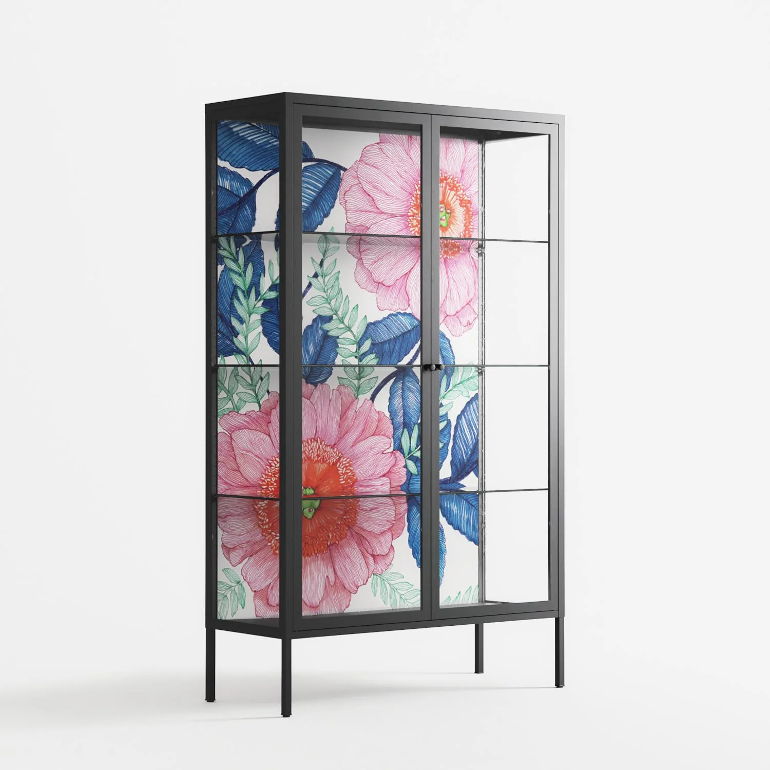 Pink Anemones - Cabinet - Katie O’Shea - Antracite - Clear glass - Image 4