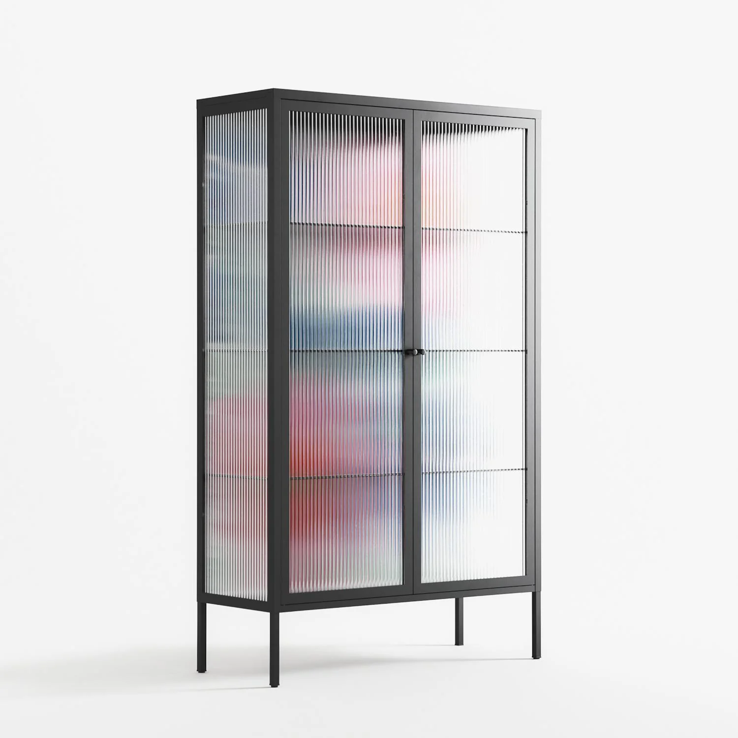 Pink Anemones - Cabinet - Katie O’Shea - Antracite - Reeded glass - Image 4