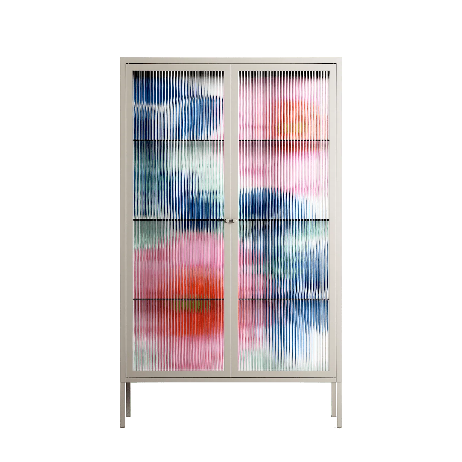 Pink Anemones - Cabinet - Katie O’Shea - Pebble - Reeded glass