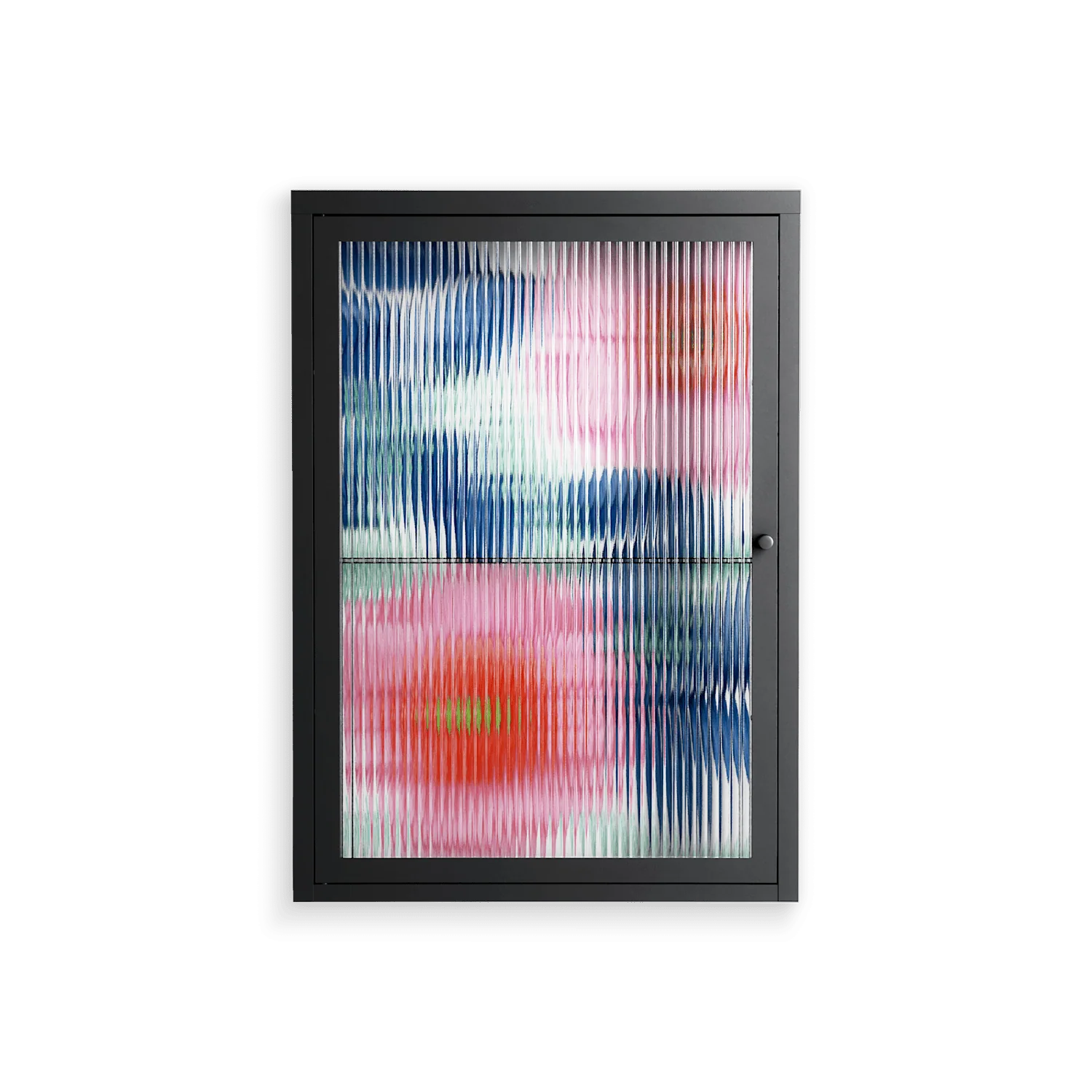 Pink Anemones - Wall Cabinet - Katie O’Shea - Antracite - Reeded glass
