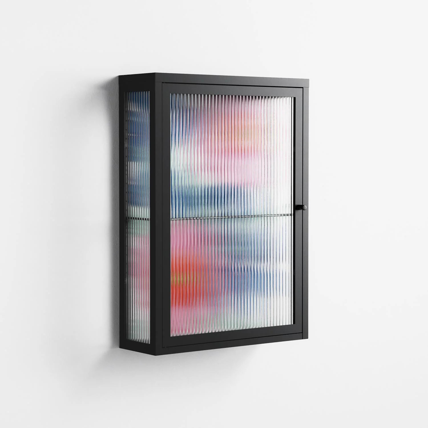 Pink Anemones - Wall Cabinet - Katie O’Shea - Antracite - Reeded glass - Image 4