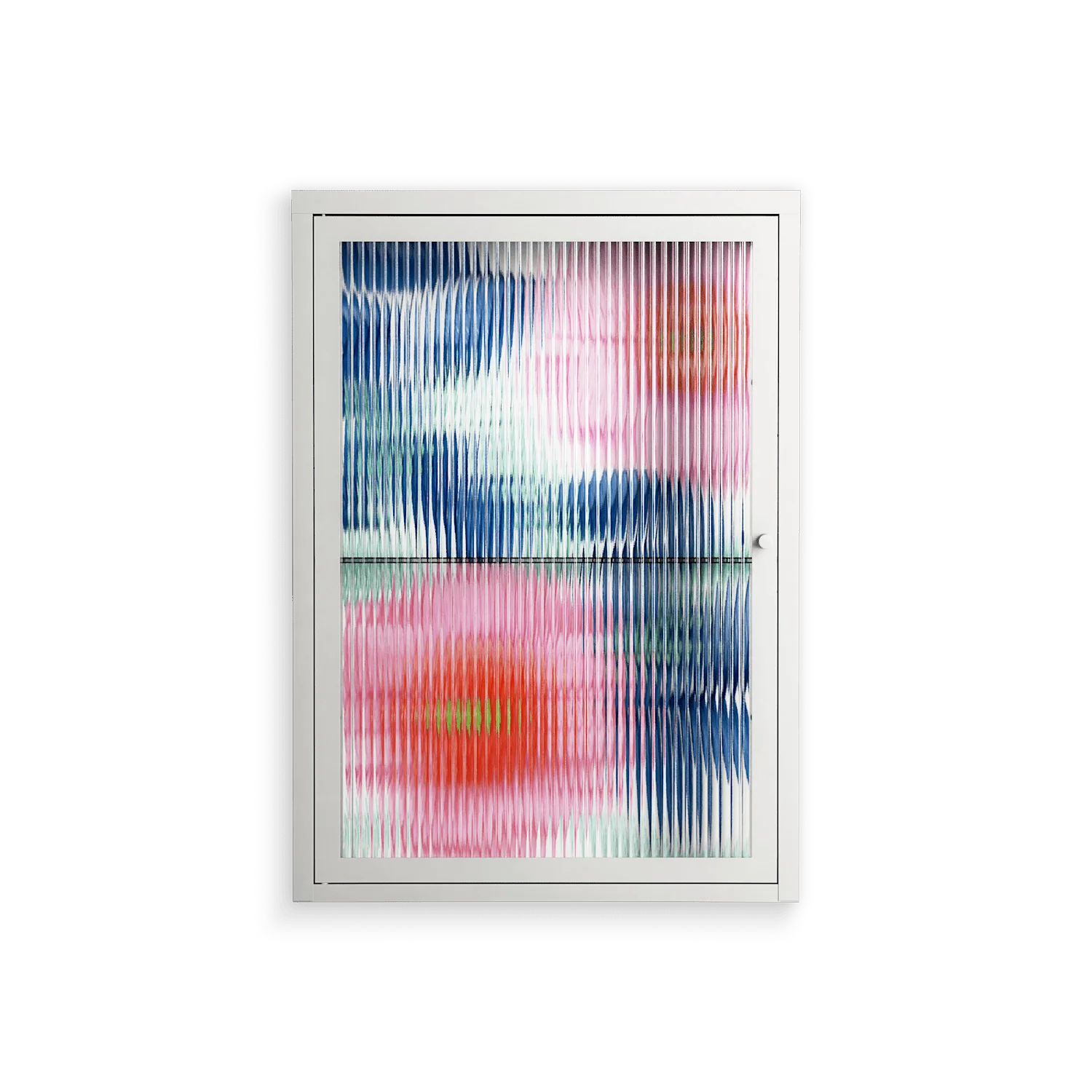 Pink Anemones - Wall Cabinet - Katie O’Shea - Chalk - Reeded glass