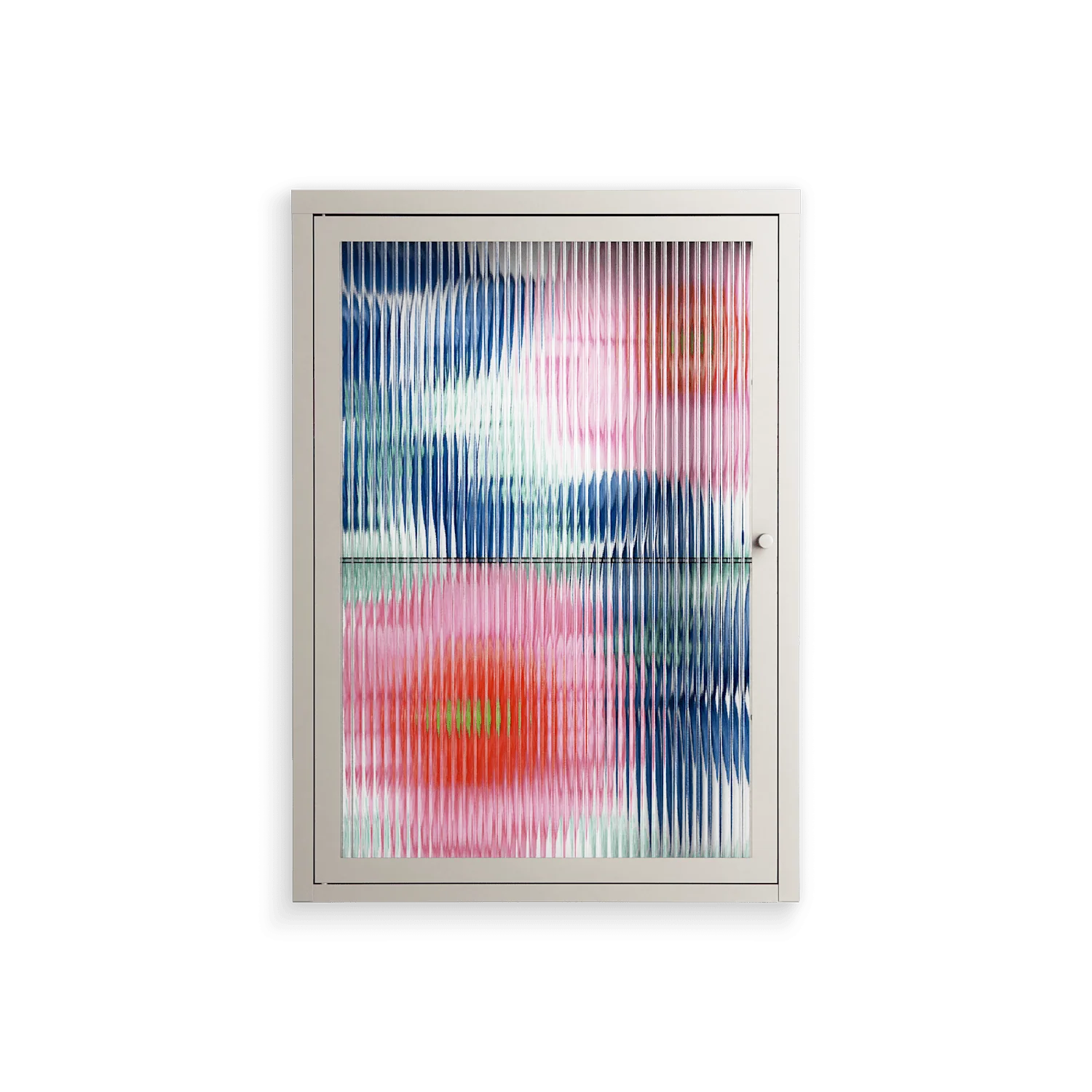 Pink Anemones - Wall Cabinet - Katie O’Shea - Pebble - Reeded glass