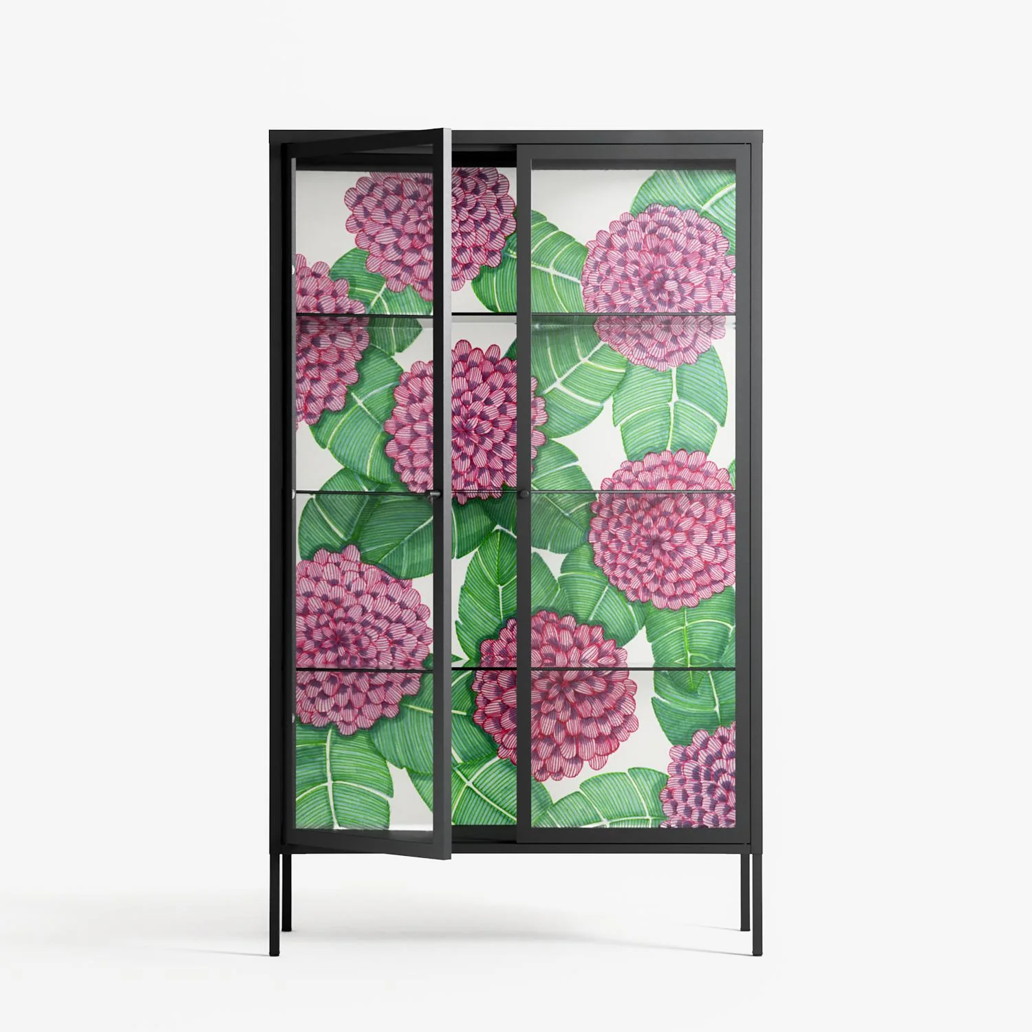 Pink Floras - Cabinet - Katie O’Shea - Antracite - Clear glass - Image 2