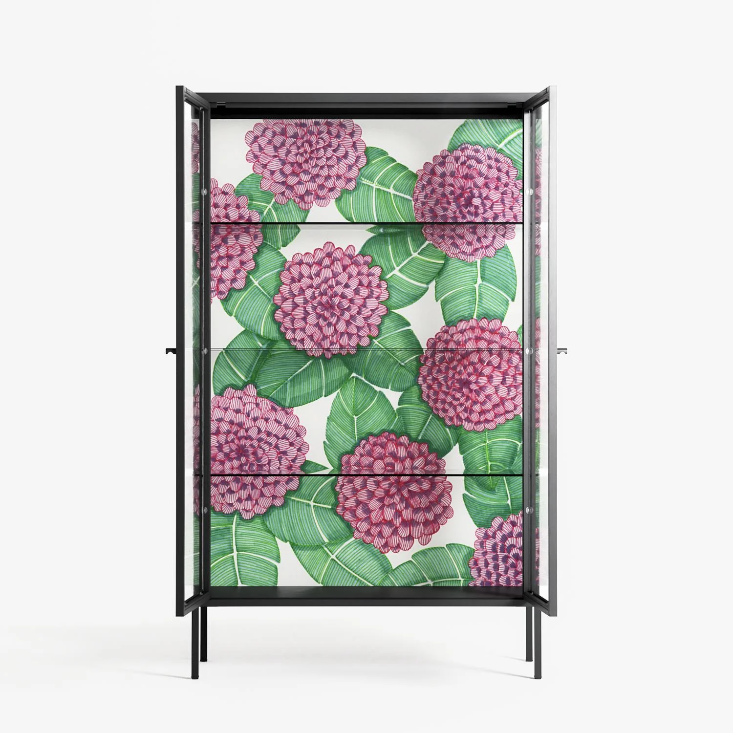 Pink Floras - Cabinet - Katie O’Shea - Antracite - Clear glass - Image 3