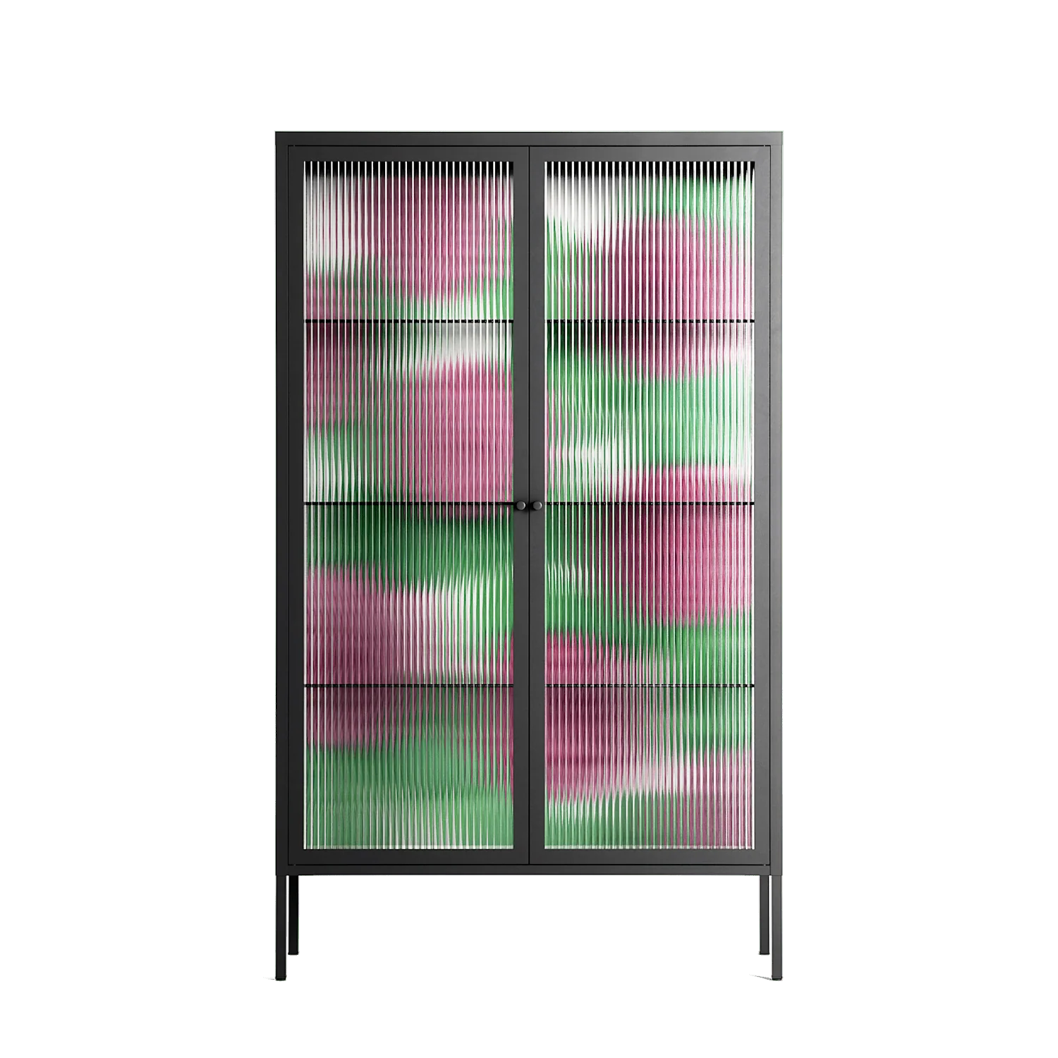 Pink Floras - Cabinet - Katie O’Shea - Antracite - Reeded glass