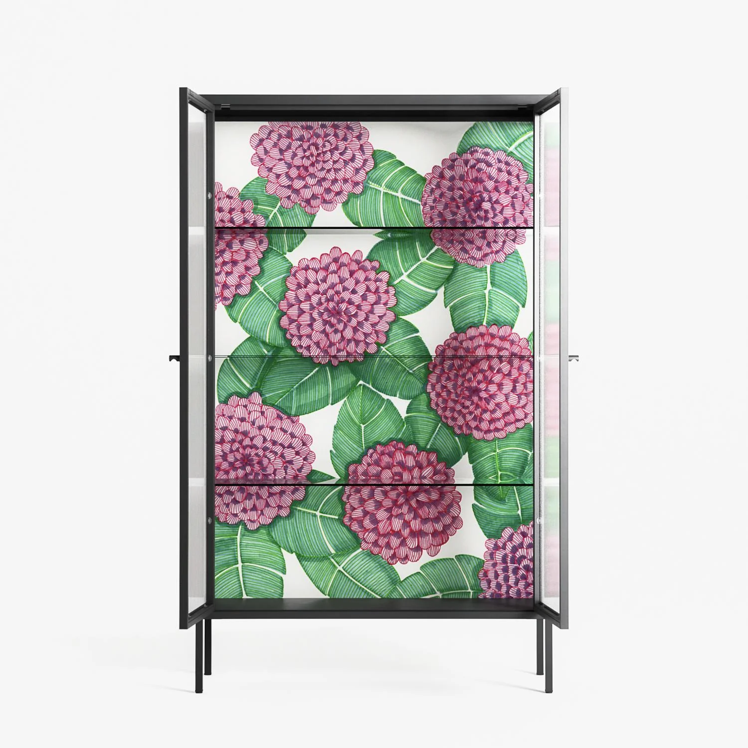 Pink Floras - Cabinet - Katie O’Shea - Antracite - Reeded glass - Image 3