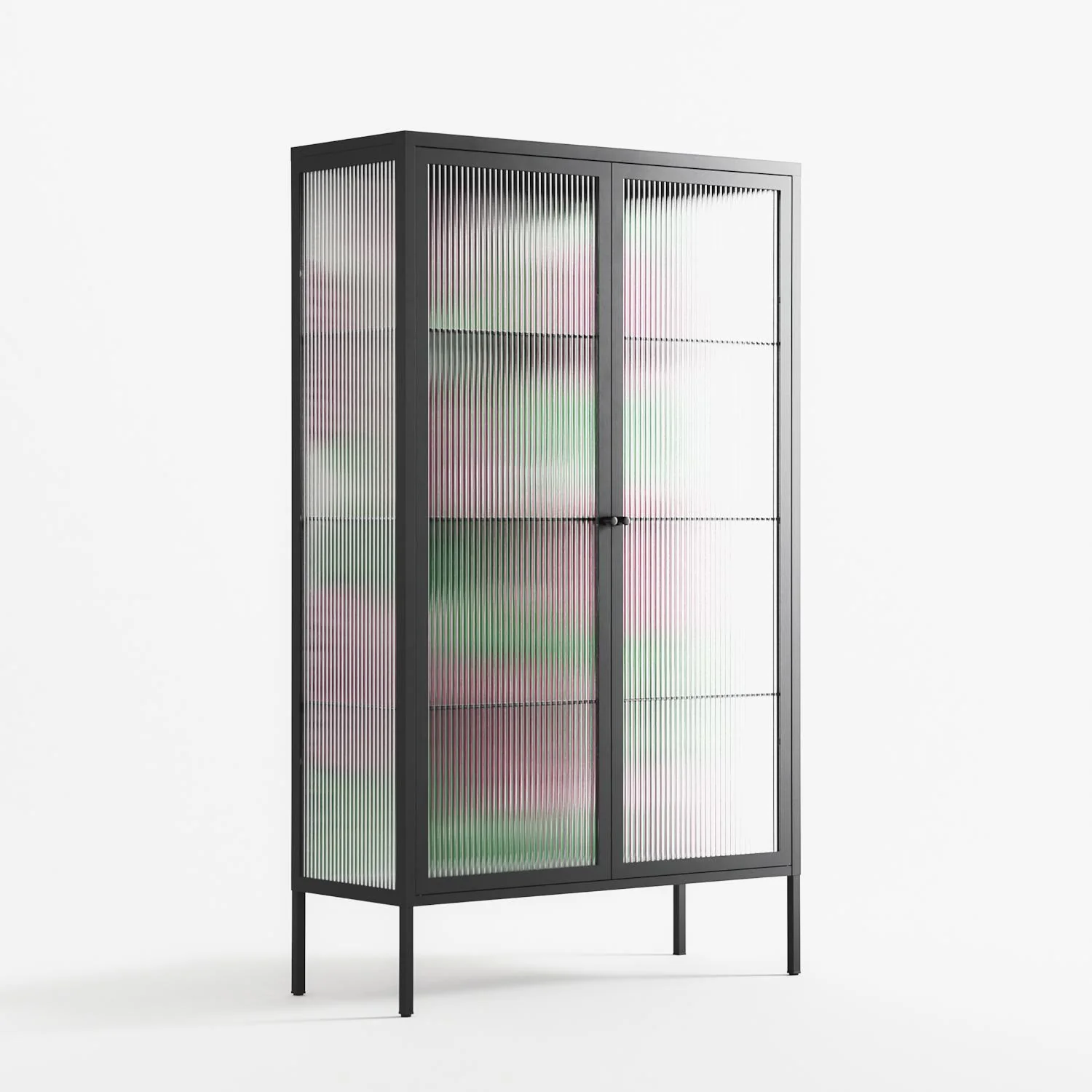Pink Floras - Cabinet - Katie O’Shea - Antracite - Reeded glass - Image 4