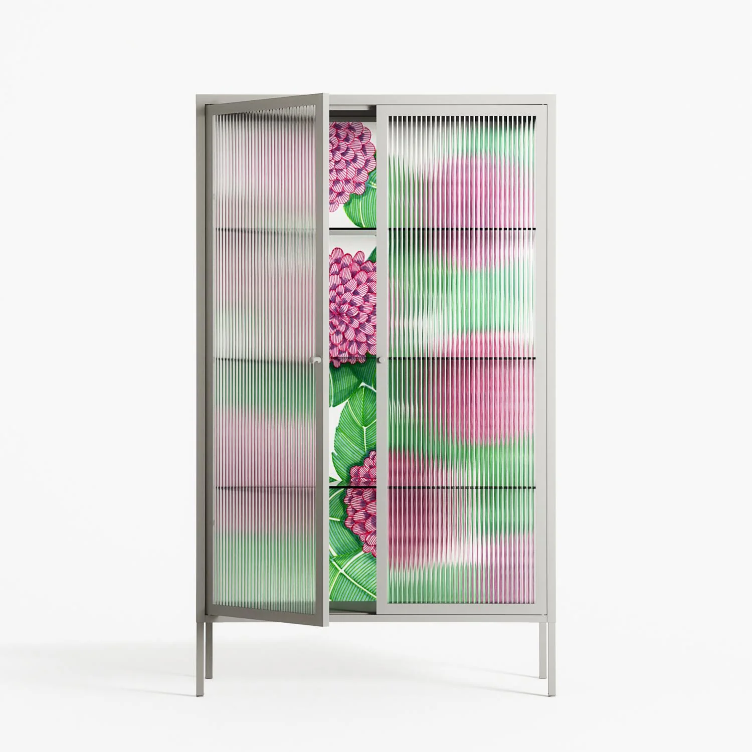Pink Floras - Cabinet - Katie O’Shea - Chalk - Reeded glass - Image 2