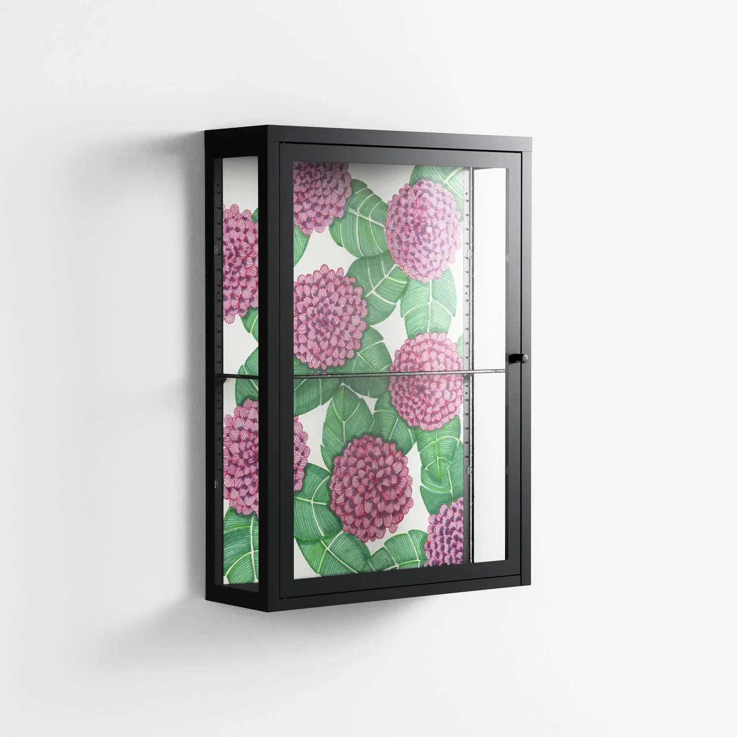 Pink Floras - Wall Cabinet - Katie O’Shea - Antracite - Clear glass - Image 4