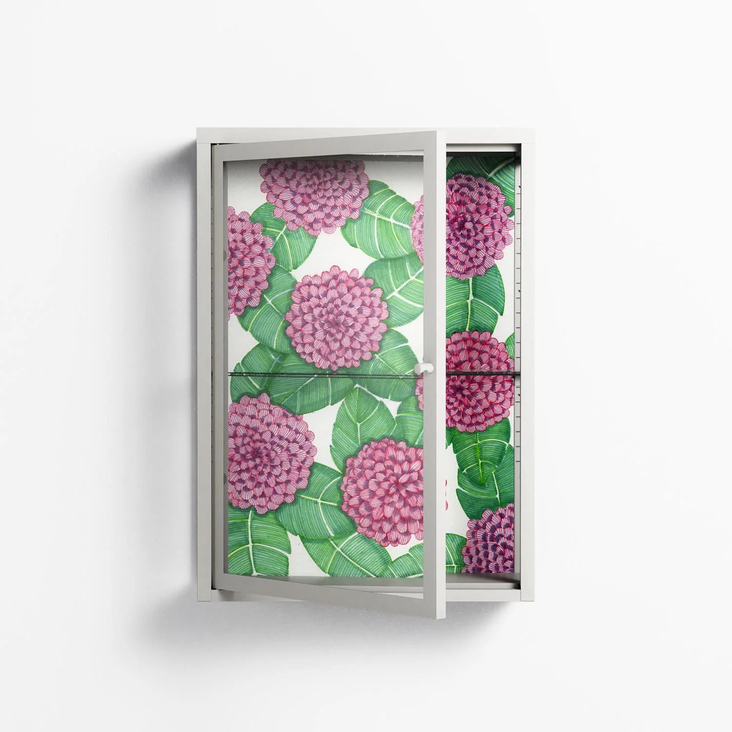 Pink Floras - Wall Cabinet - Katie O’Shea - Chalk - Clear glass - Image 2