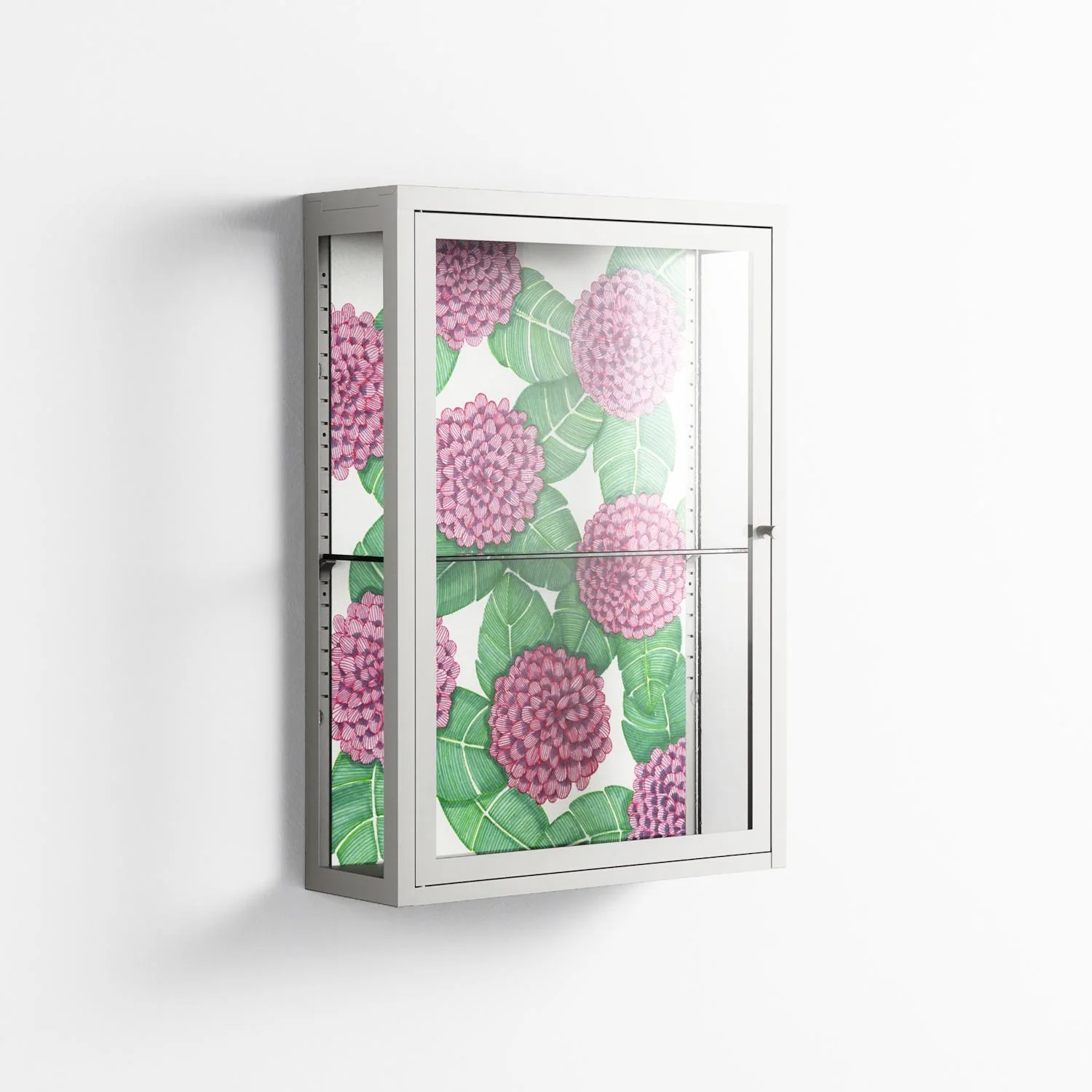 Pink Floras - Wall Cabinet - Katie O’Shea - Chalk - Clear glass - Image 4