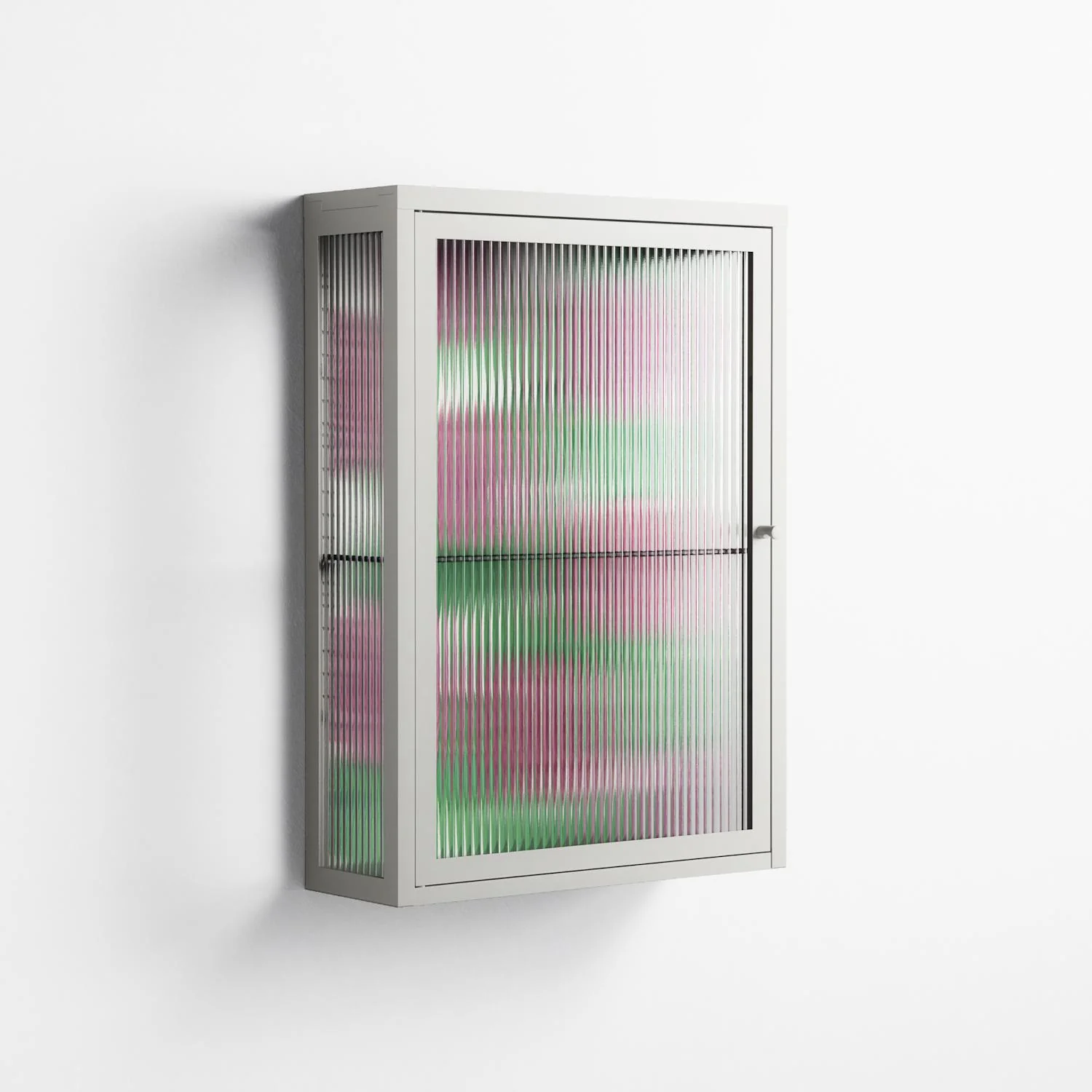 Pink Floras - Wall Cabinet - Katie O’Shea - Chalk - Reeded glass - Image 4