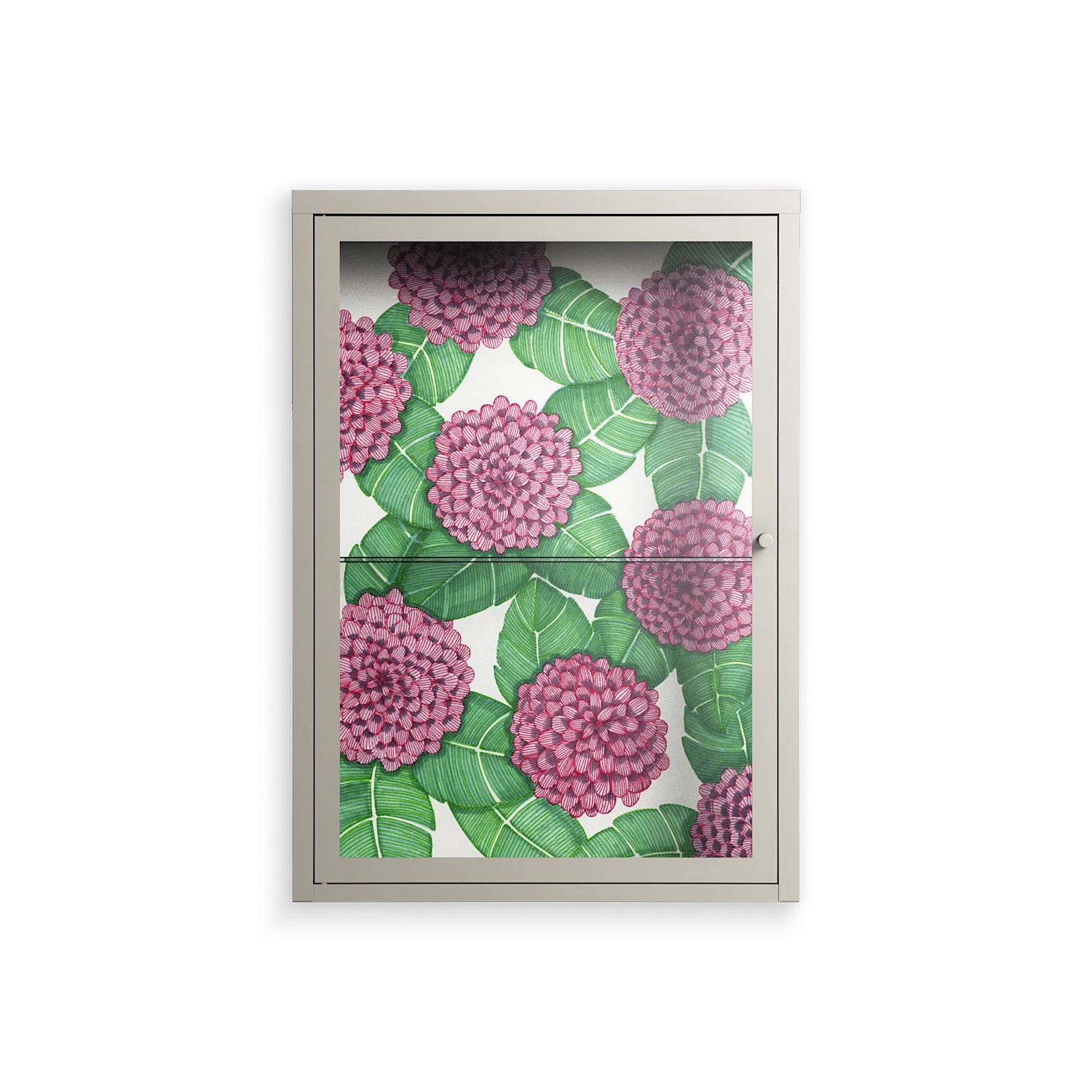 Pink Floras - Wall Cabinet - Katie O’Shea - Pebble - Clear glass