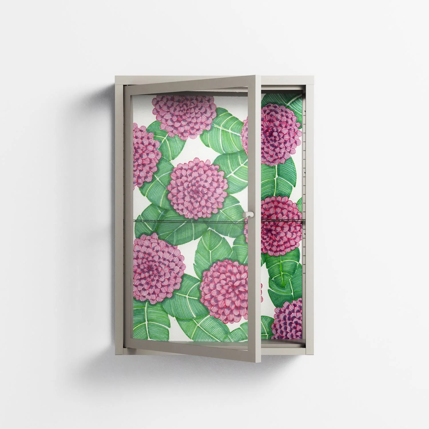 Pink Floras - Wall Cabinet - Katie O’Shea - Pebble - Clear glass - Image 2