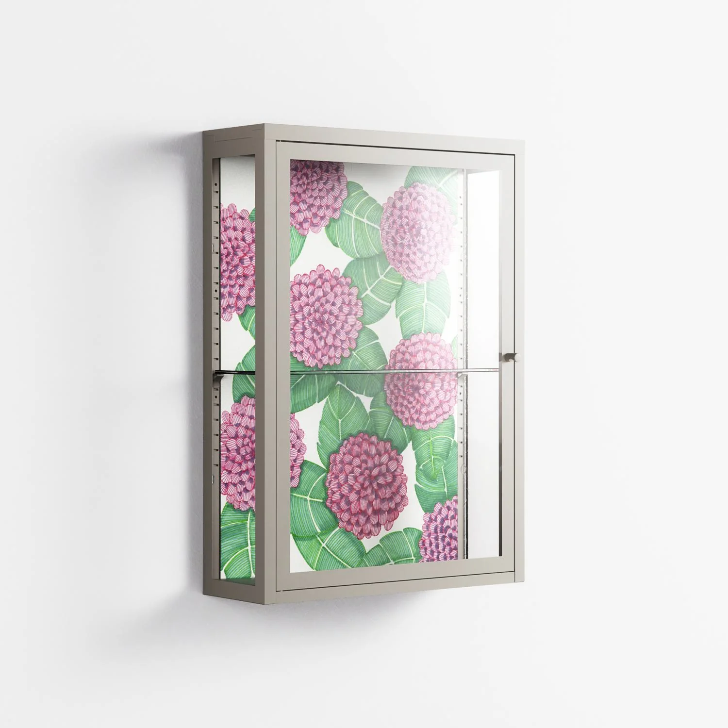 Pink Floras - Wall Cabinet - Katie O’Shea - Pebble - Clear glass - Image 4