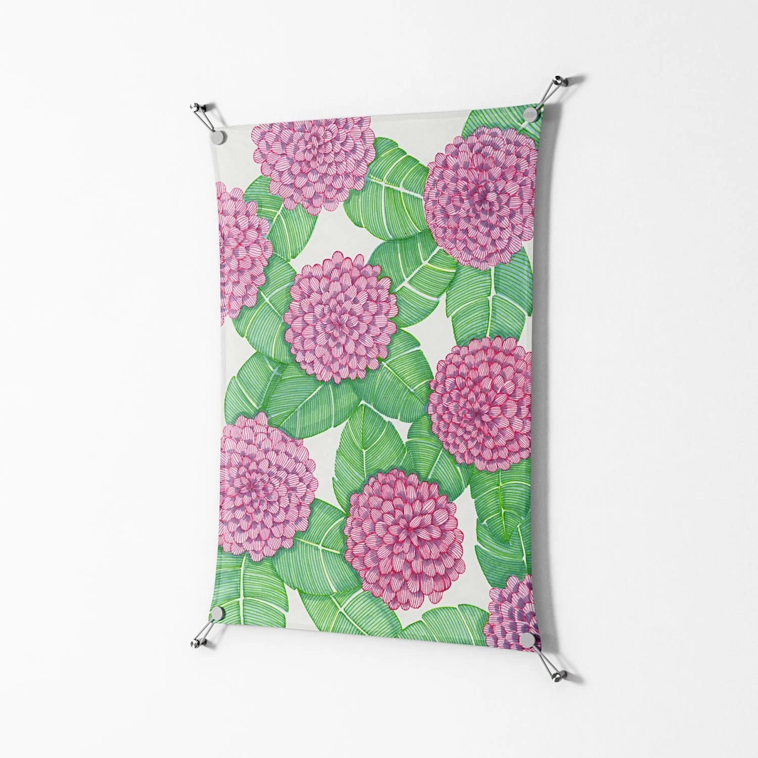 Pink Floras - Work On Wall - Katie O’Shea - Silver - 70 x 100 cm - Image 2