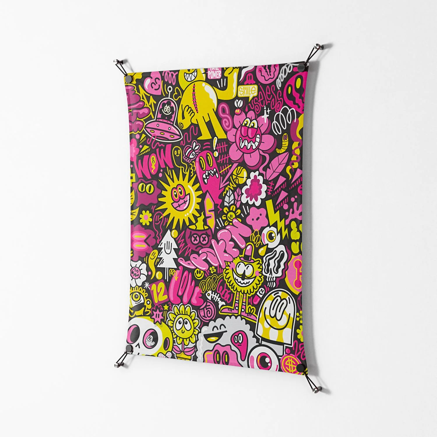 Pinky & Yellow - Work On Wall - Craig Watkins - Black - 70 x 100 cm - Image 2