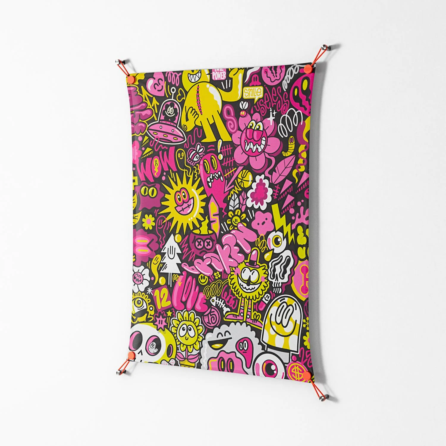 Pinky & Yellow - Work On Wall - Craig Watkins - Orange - 70 x 100 cm - Image 2