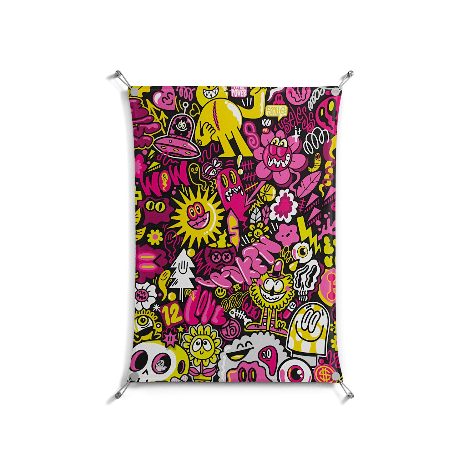 Pinky & Yellow - Work On Wall - Craig Watkins - Silver - 70 x 100 cm
