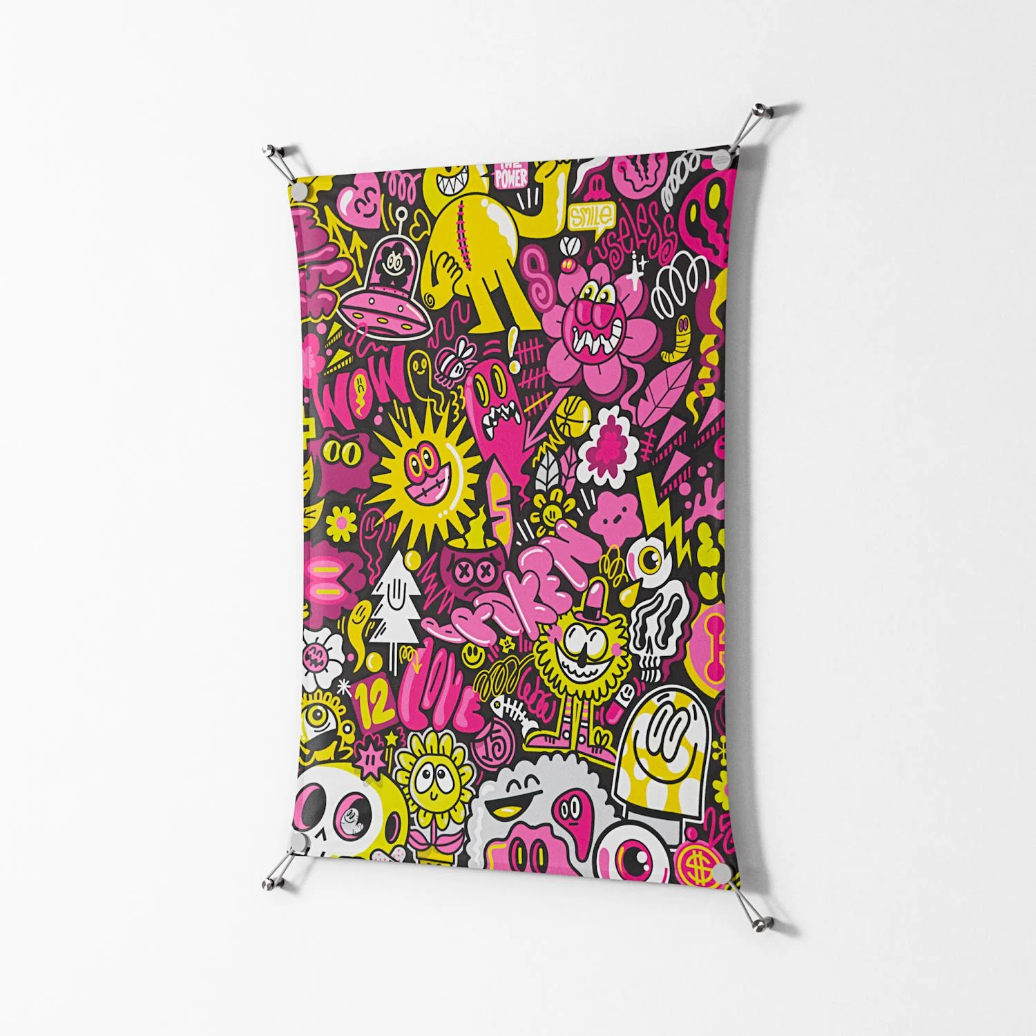 Pinky & Yellow - Work On Wall - Craig Watkins - Silver - 70 x 100 cm - Image 2