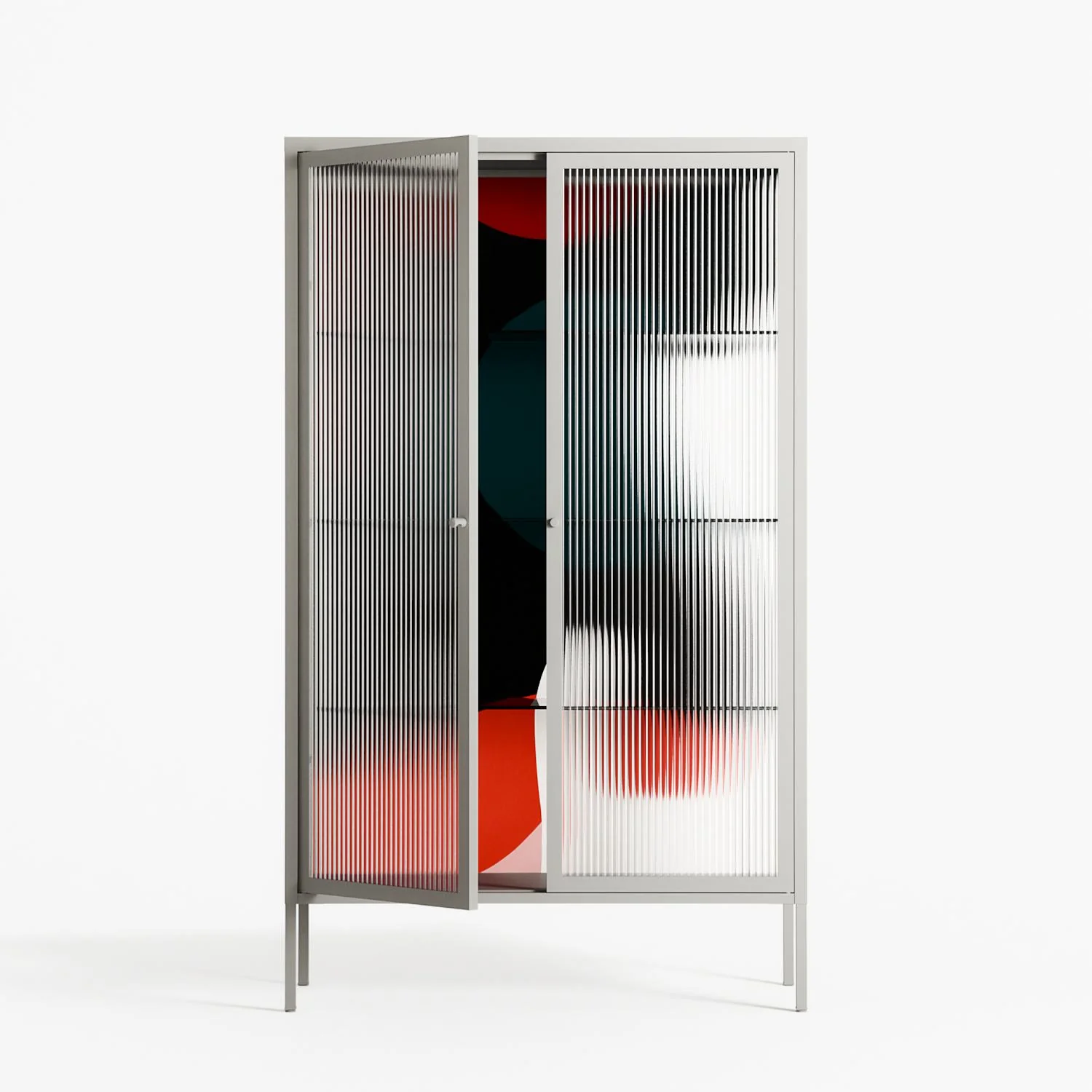 Plume - Cabinet - Rikki Hewitt - Chalk - Reeded glass - Image 2