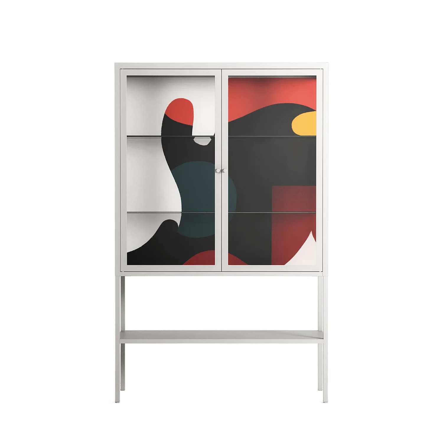 Plume - Loft Cabinet - Rikki Hewitt - Chalk - Clear glass