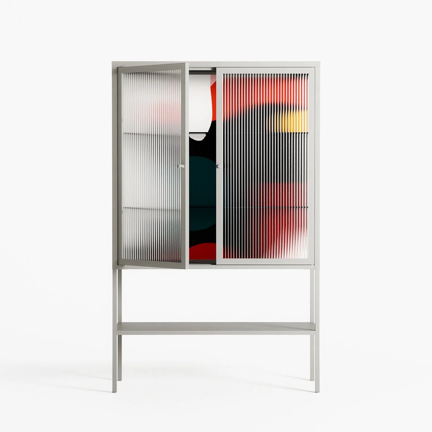 Plume - Loft Cabinet - Rikki Hewitt - Chalk - Reeded glass - Image 2