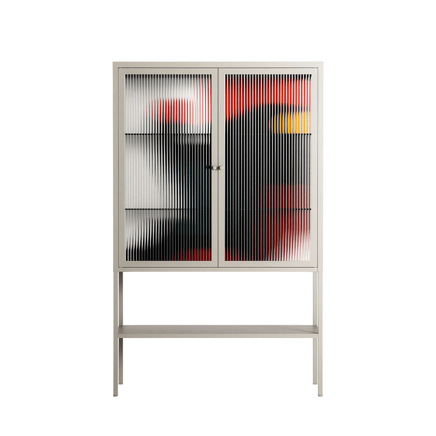 Plume - Loft Cabinet - Rikki Hewitt - Pebble - Reeded glass