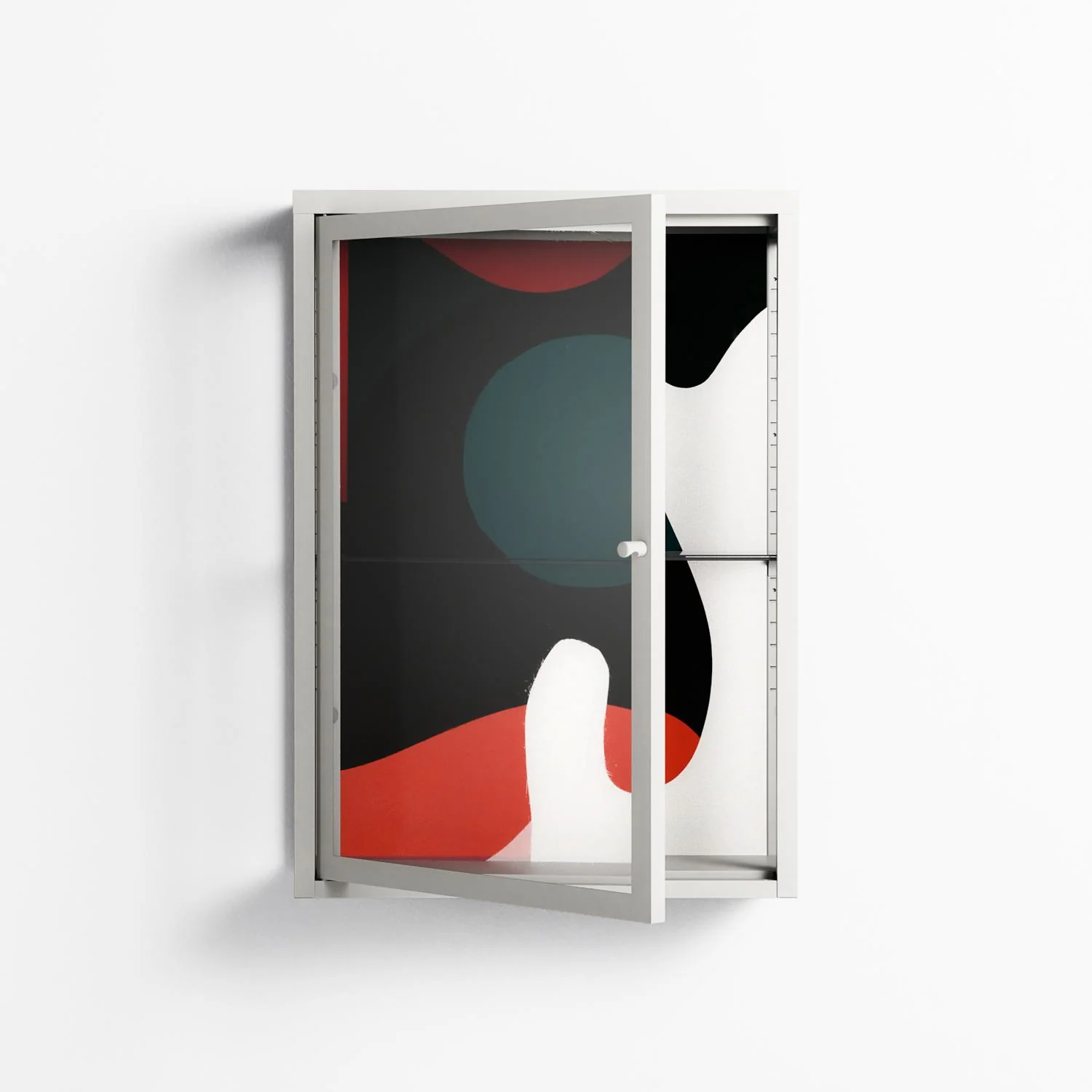 Plume - Wall Cabinet - Rikki Hewitt - Chalk - Clear glass - Image 2