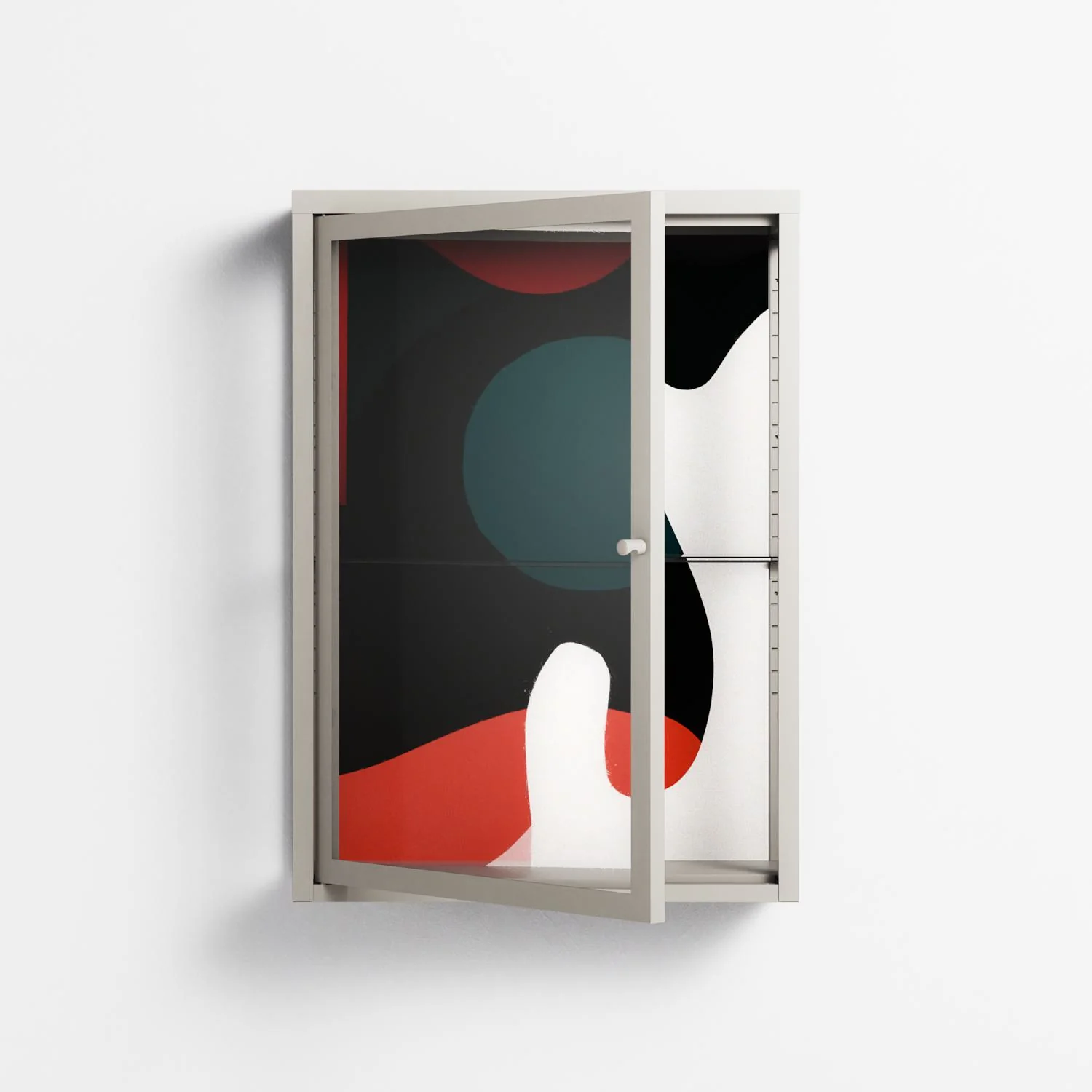 Plume - Wall Cabinet - Rikki Hewitt - Pebble - Clear glass - Image 2