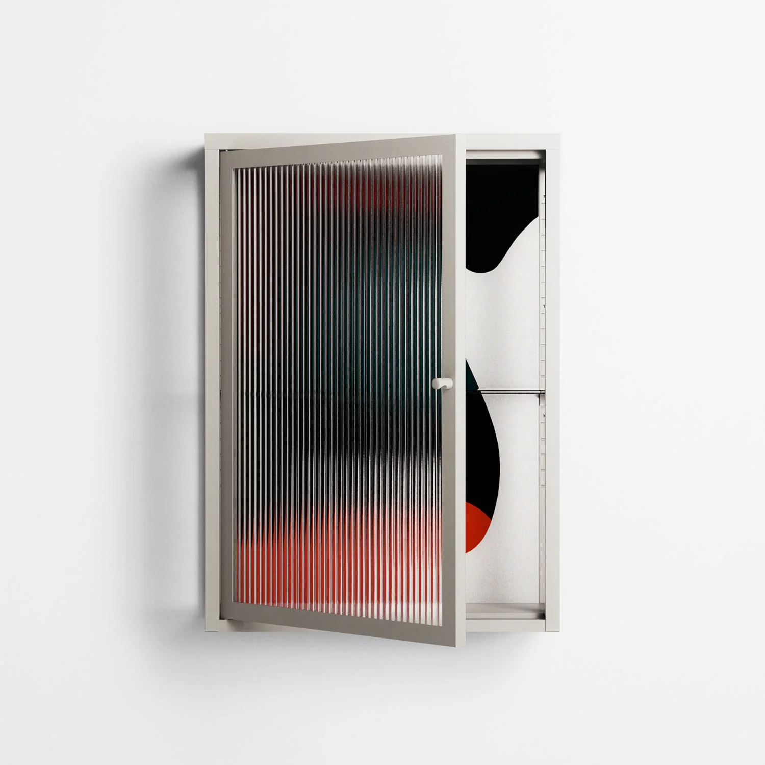 Plume - Wall Cabinet - Rikki Hewitt - Pebble - Reeded glass - Image 2