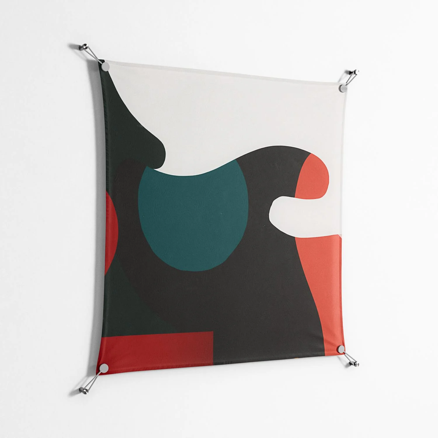 Plume - Work On Wall - Rikki Hewitt - Silver - 90 x 90 cm - Image 2
