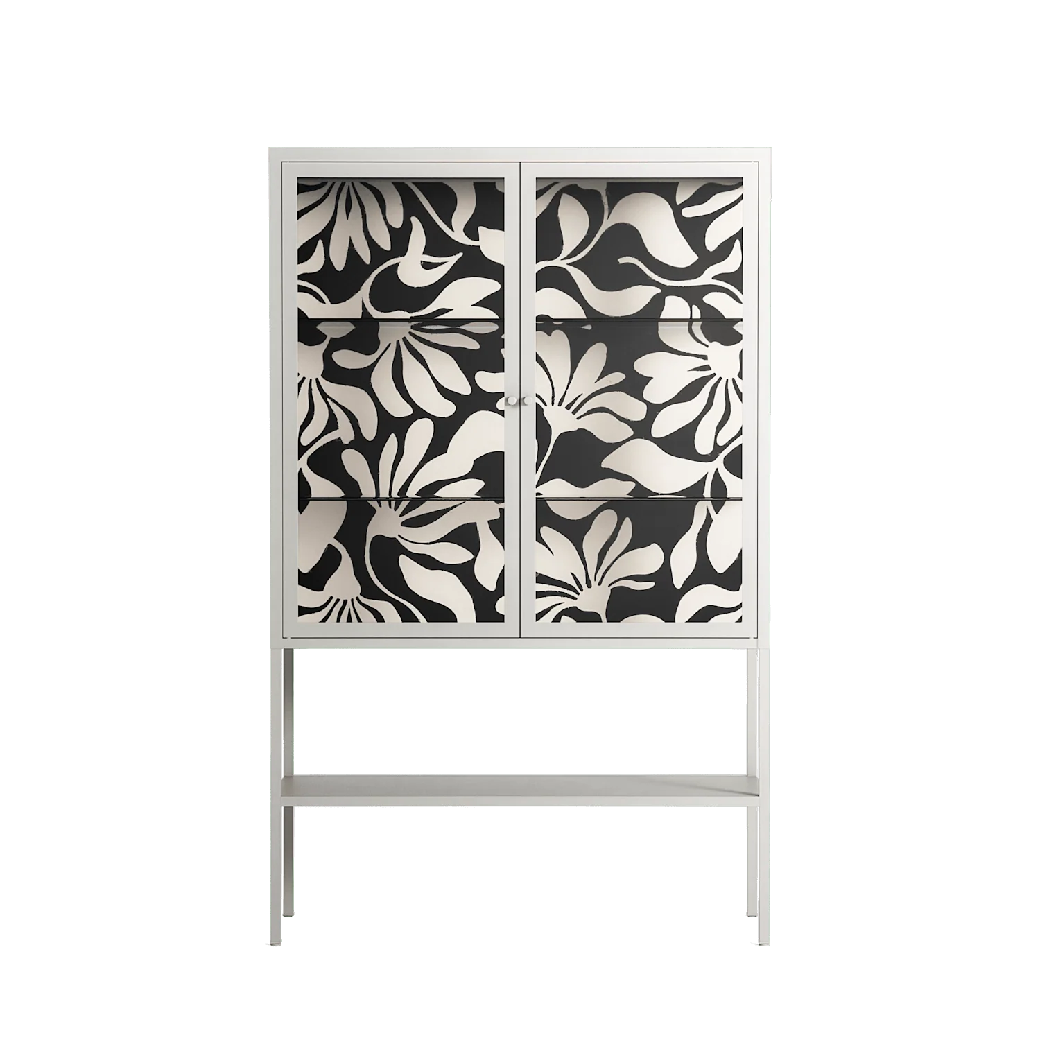 Prima Flora - Loft Cabinet - Amy Suther - Chalk - Clear glass