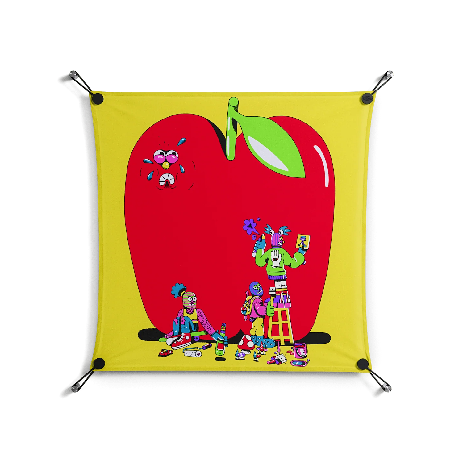 Punkgirls - Work On Wall - Cezar Berje - Black - 70 x 70 cm