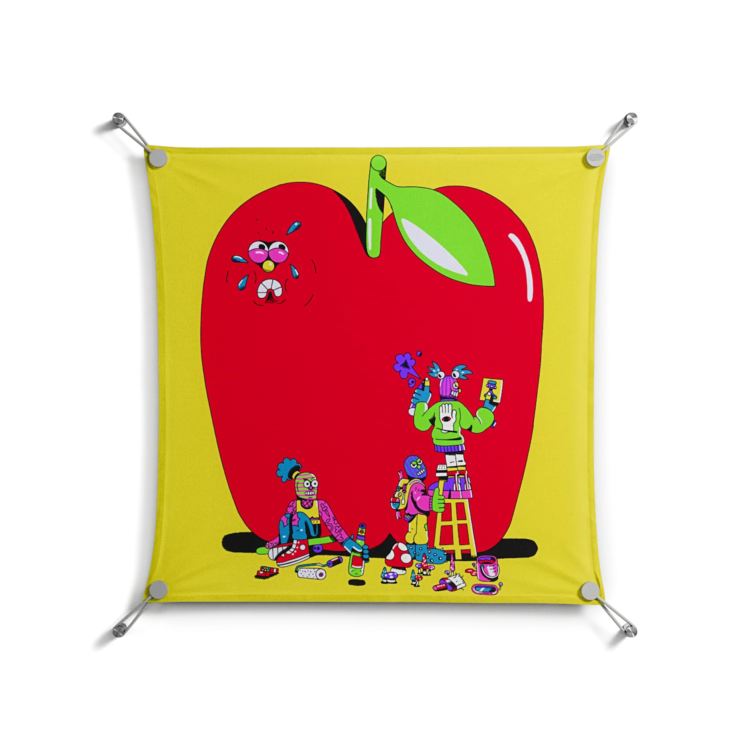 Punkgirls - Work On Wall - Cezar Berje - Silver - 70 x 70 cm