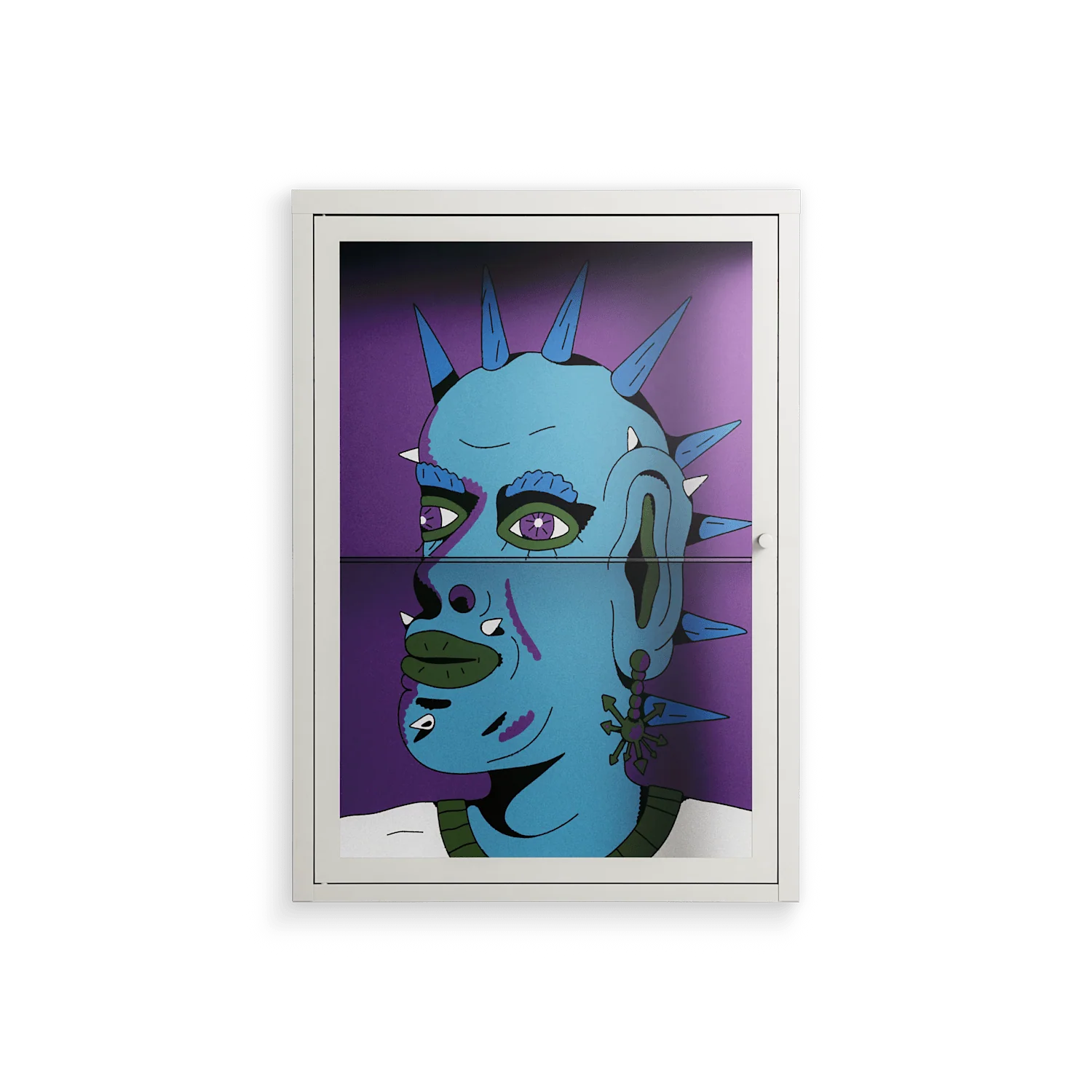 Punkrocker - Wall Cabinet - Cezar Berje - Chalk - Clear glass