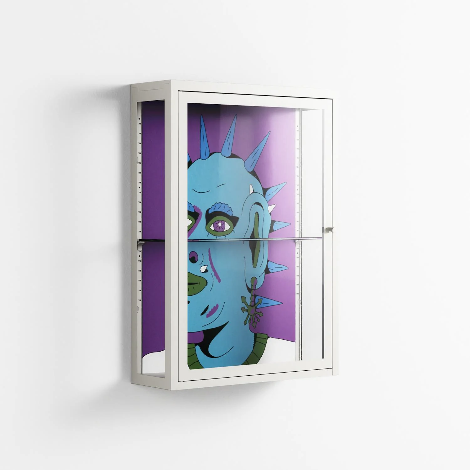 Punkrocker - Wall Cabinet - Cezar Berje - Chalk - Clear glass - Image 4