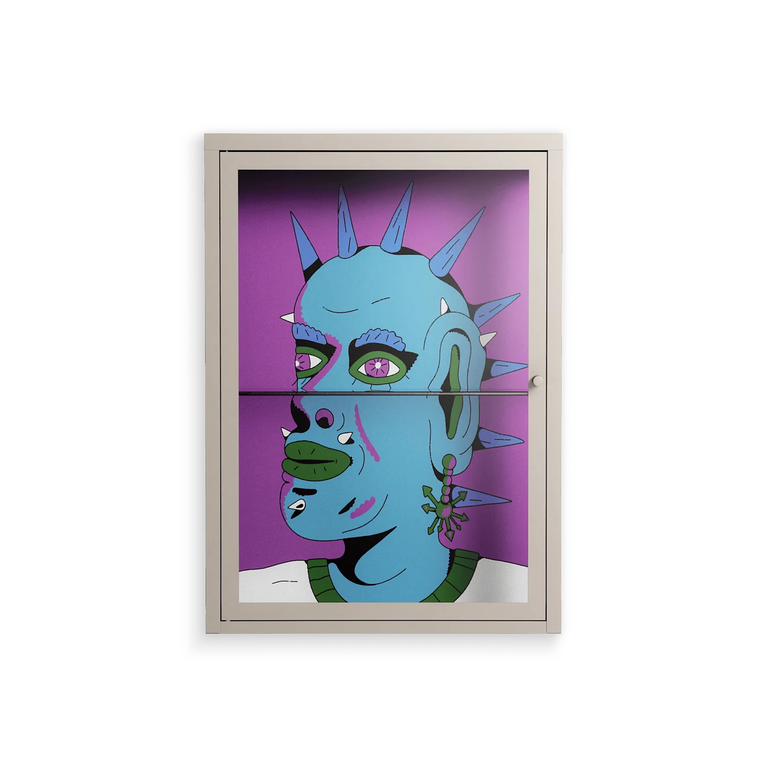 Punkrocker - Wall Cabinet - Cezar Berje - Pebble - Clear glass