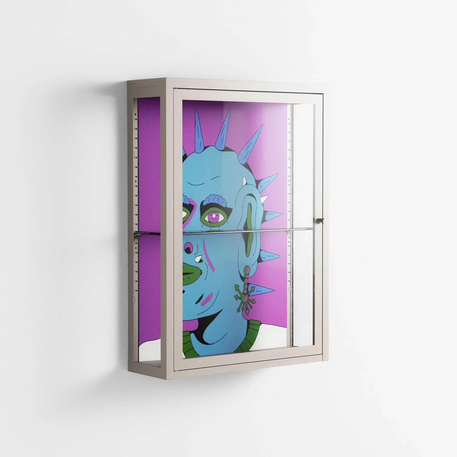 Punkrocker - Wall Cabinet - Cezar Berje - Pebble - Clear glass - Image 4