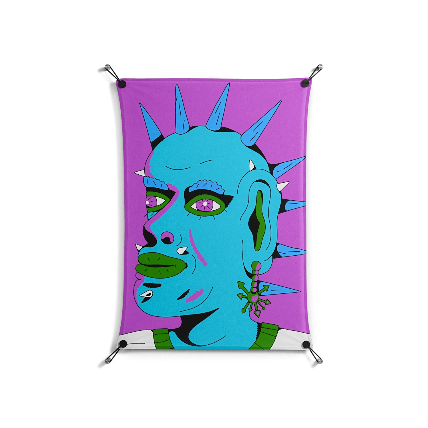 Punkrocker - Work On Wall - Cezar Berje - Black - 70 x 100 cm