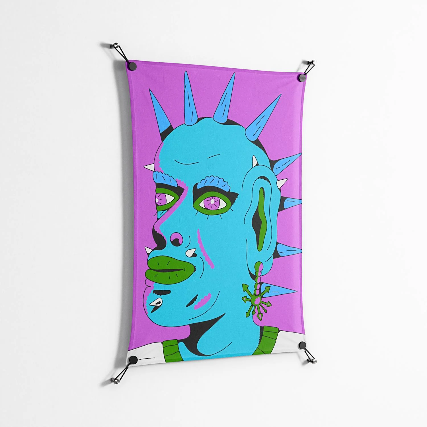 Punkrocker - Work On Wall - Cezar Berje - Black - 70 x 100 cm - Image 2