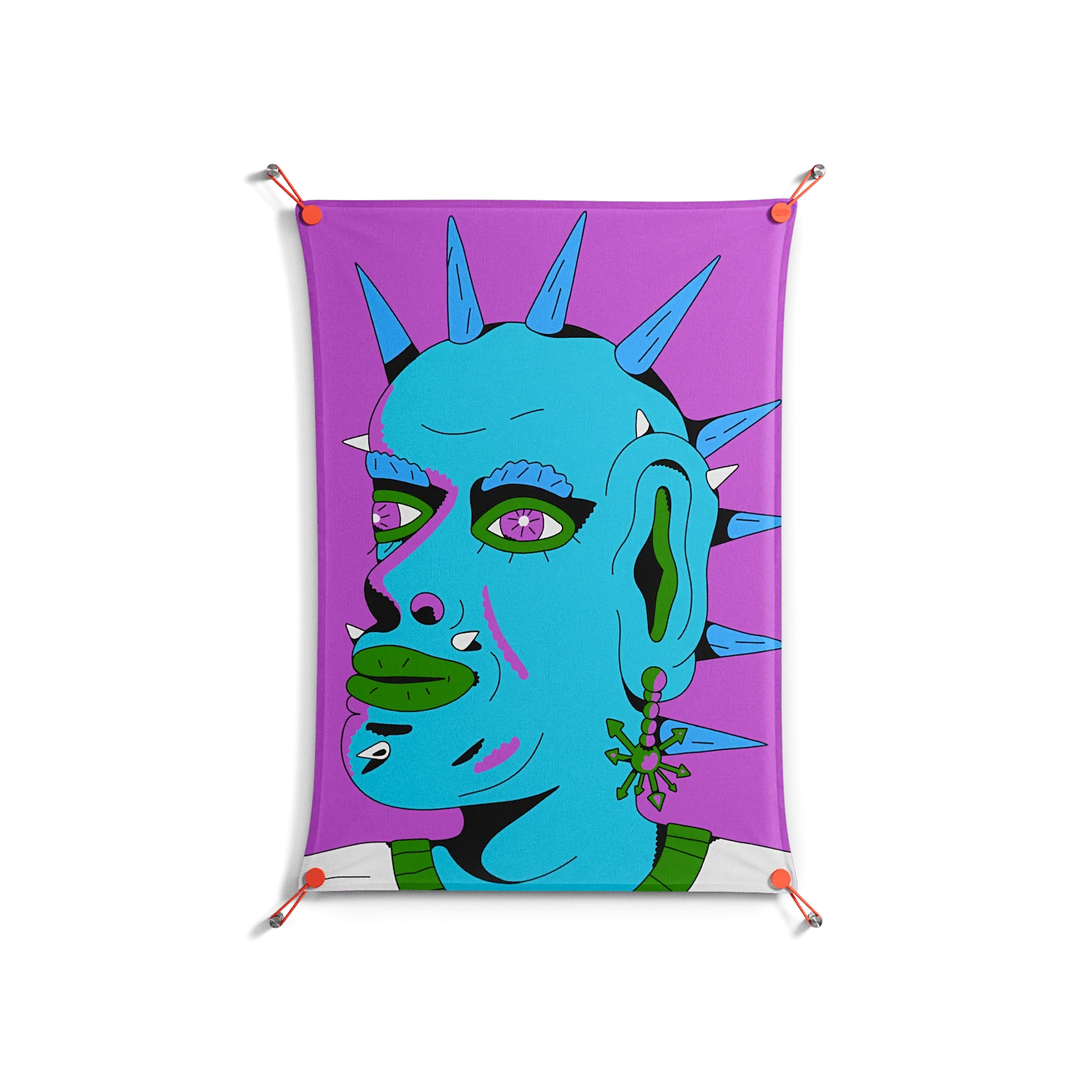 Punkrocker - Work On Wall - Cezar Berje - Orange - 70 x 100 cm