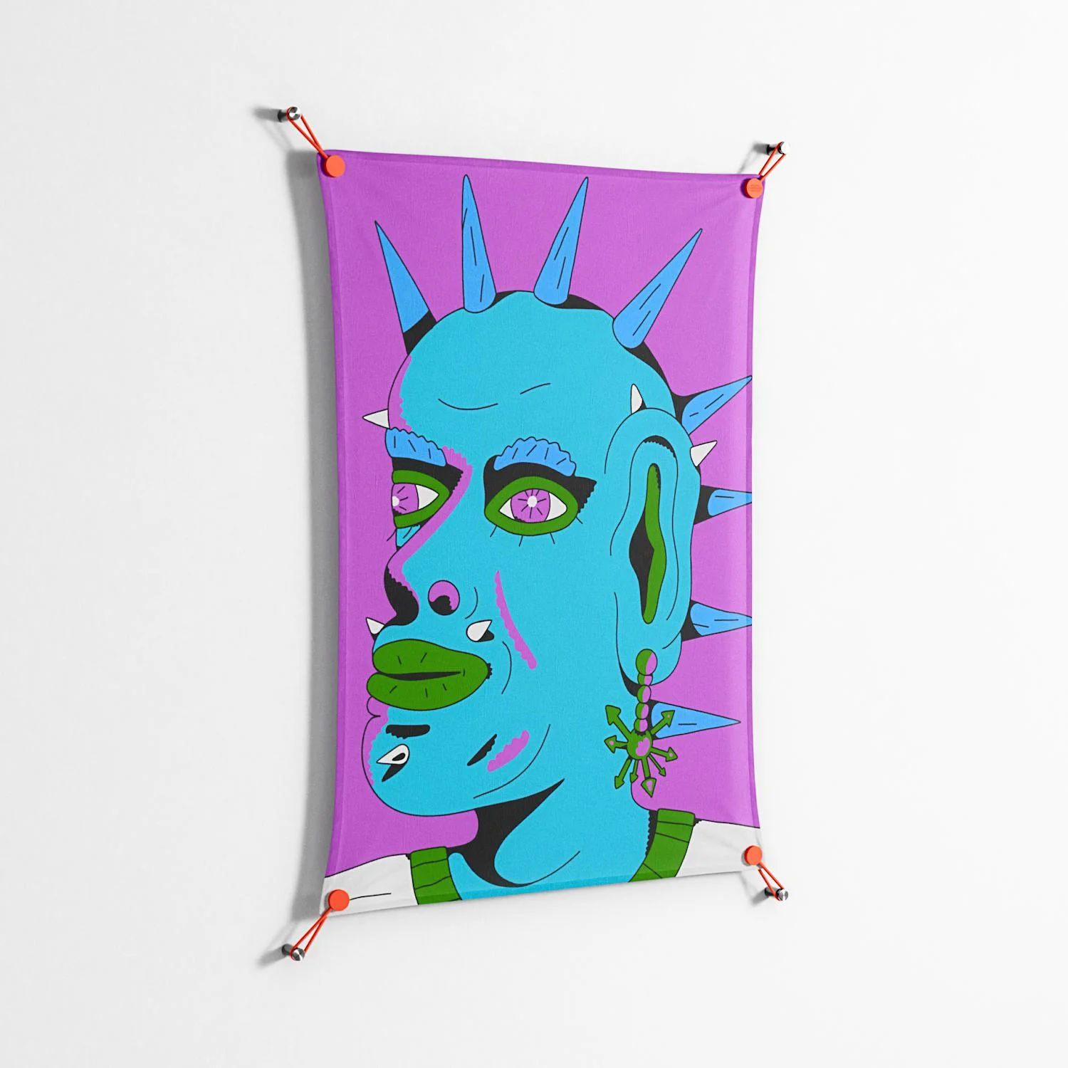 Punkrocker - Work On Wall - Cezar Berje - Orange - 70 x 100 cm - Image 2