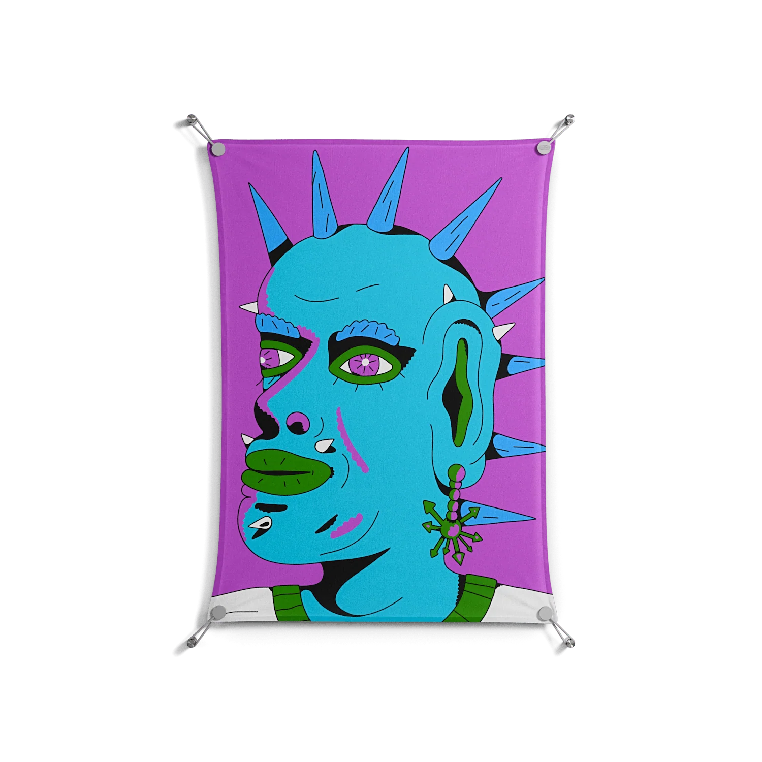 Punkrocker - Work On Wall - Cezar Berje - Silver - 70 x 100 cm