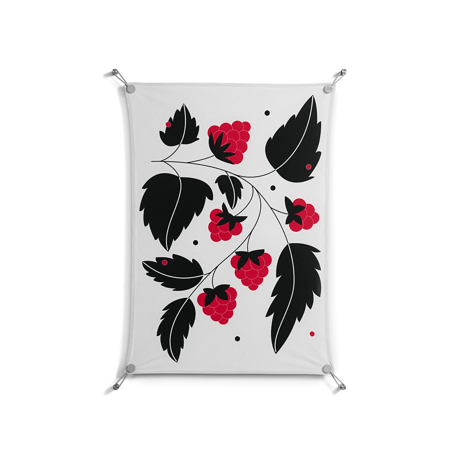 Raspberry - Work On Wall - Konrad Blaszczyk - Silver - 70 x 100 cm