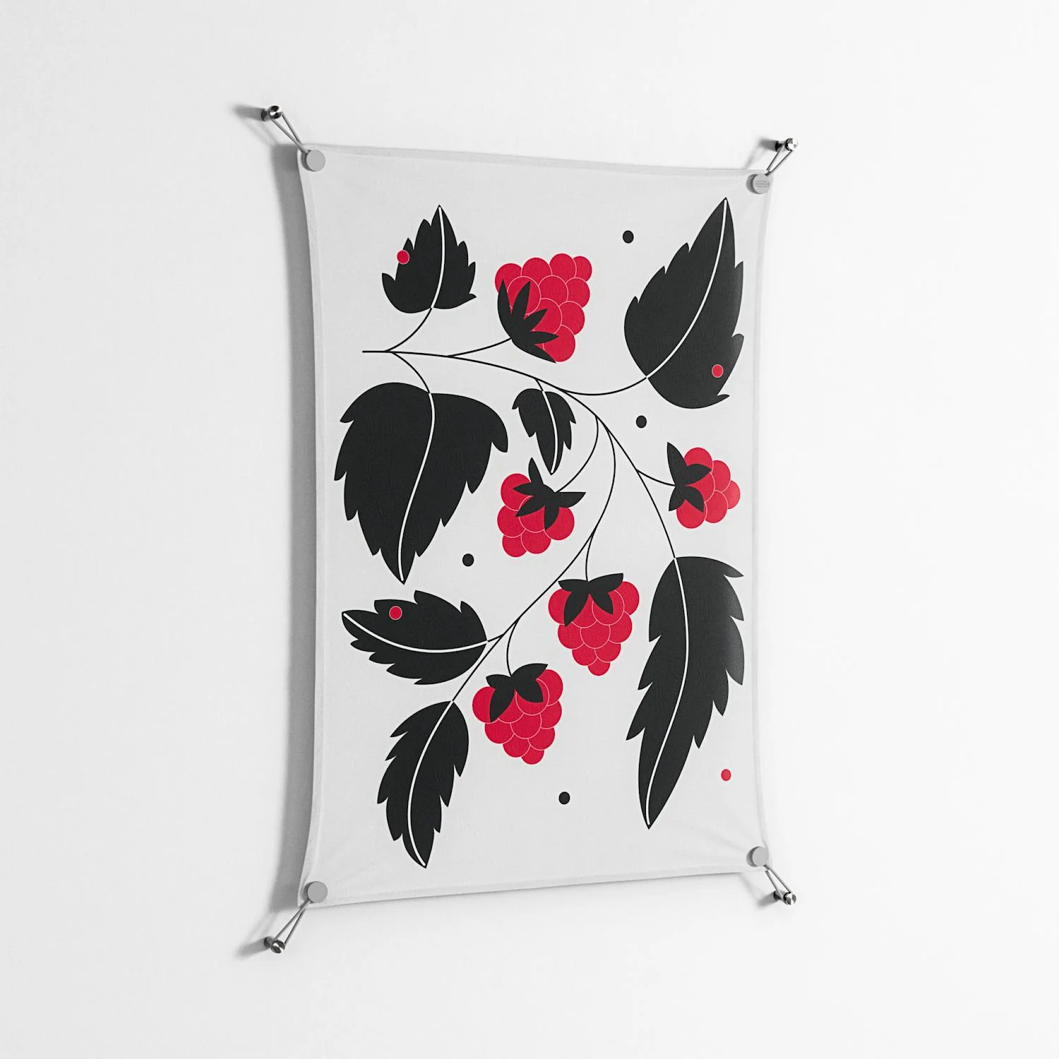 Raspberry - Work On Wall - Konrad Blaszczyk - Silver - 70 x 100 cm - Image 2