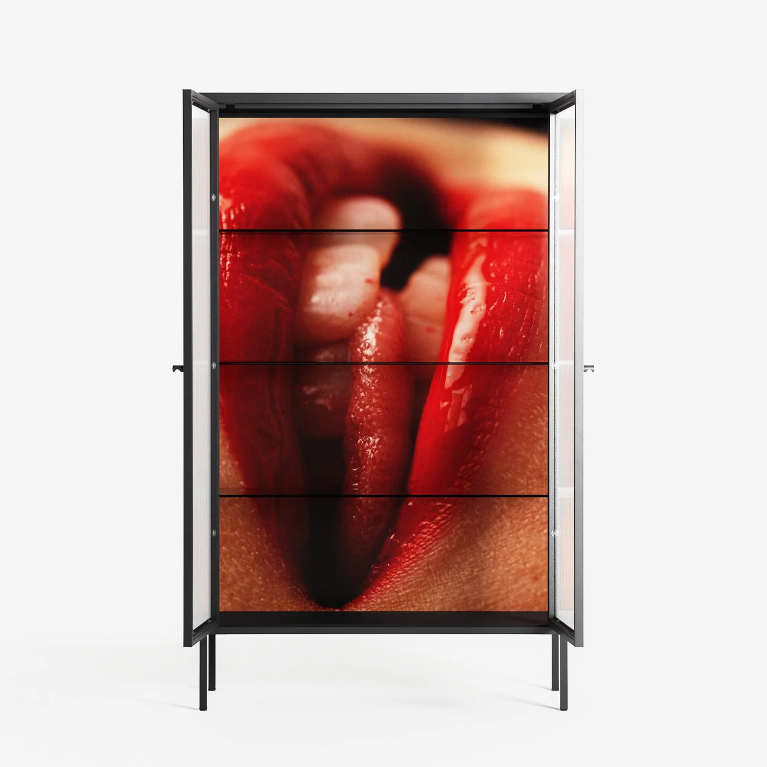 Red 2 - Cabinet - Nadia Ryder - Antracite - Reeded glass - Image 3