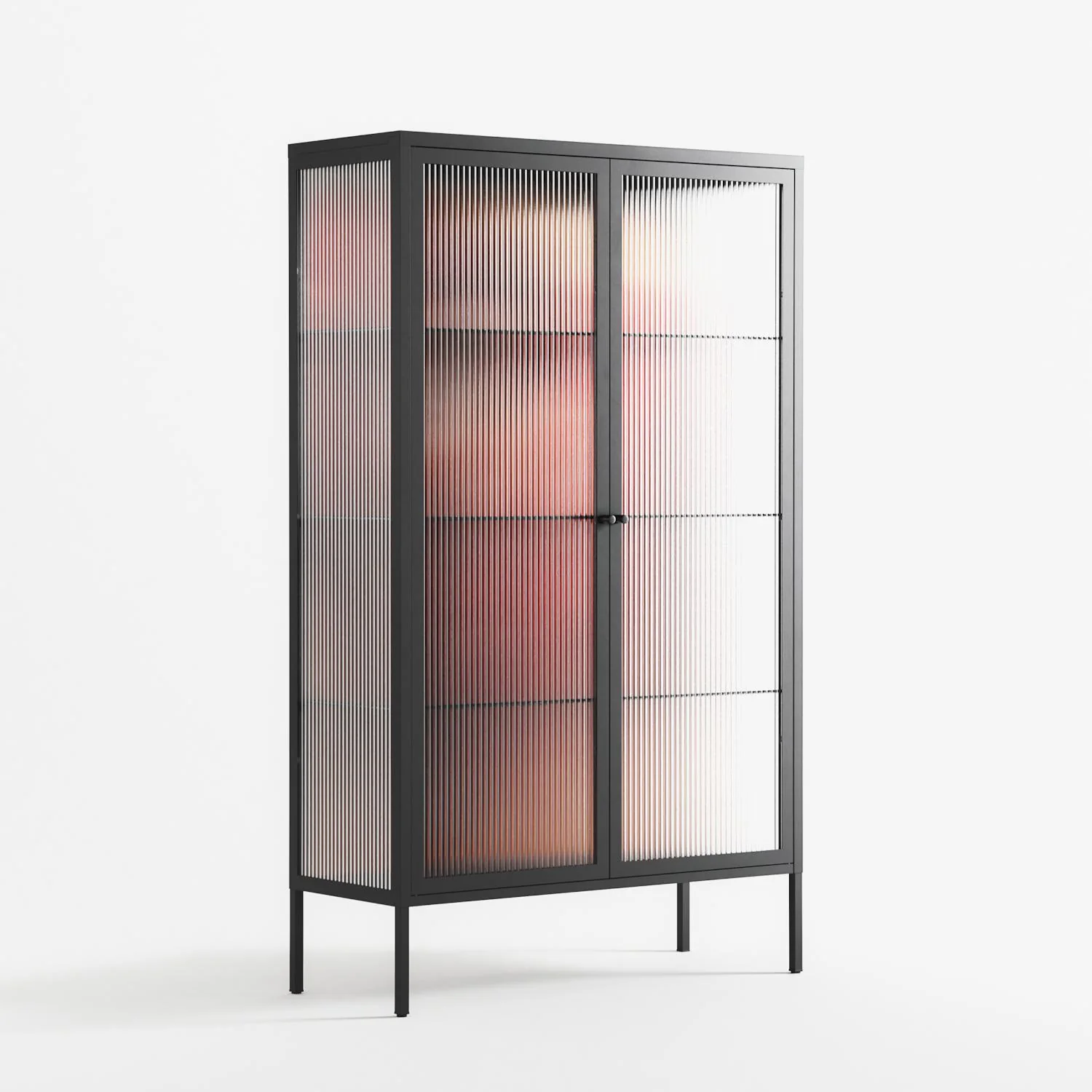 Red 2 - Cabinet - Nadia Ryder - Antracite - Reeded glass - Image 4