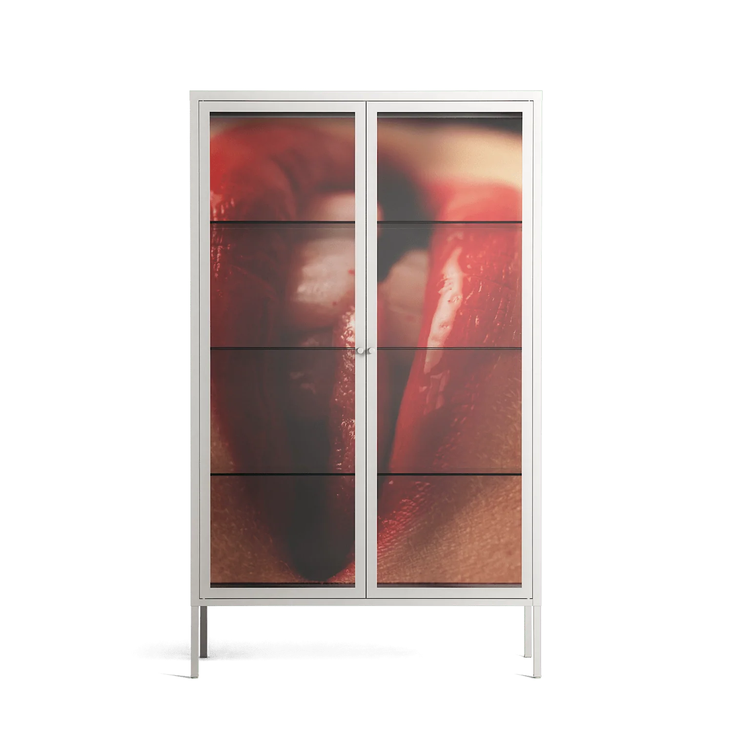 Red 2 - Cabinet - Nadia Ryder - Chalk - Clear glass